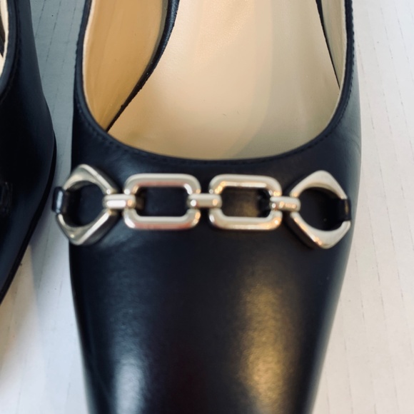 Naturalizer Warner Bit Pumps Womens 8.5M Black Leather Square Toe Block Heel - Picture 3 of 9